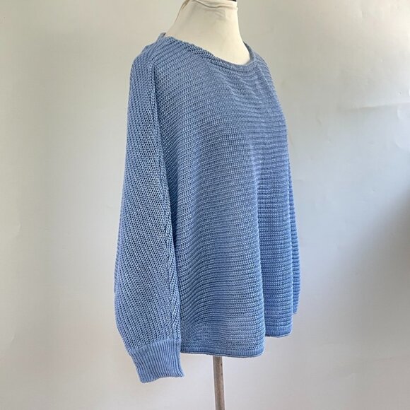 POETRY Horizontal Rib Stitch Knit 100% Heavy Linen Sweater NWT - Picture 2 of 12
